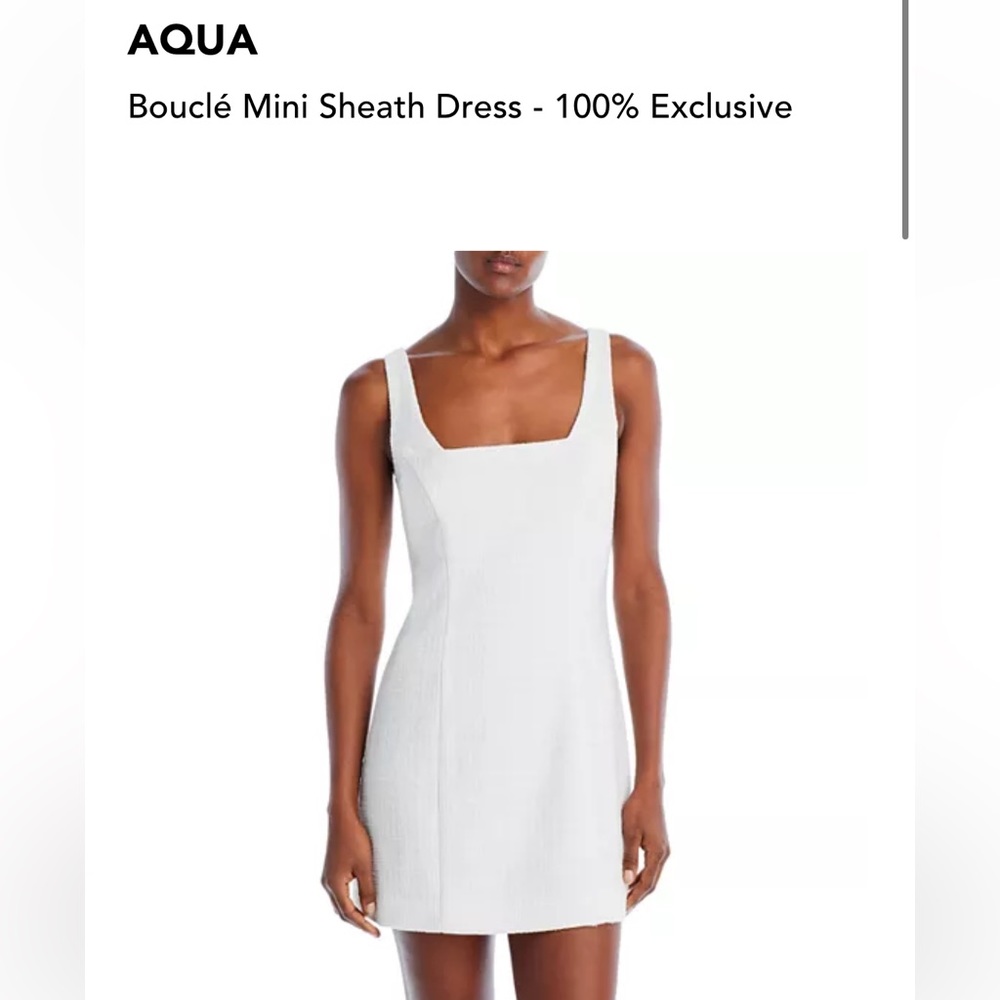 White tweed square neck dress- (discount shipping)